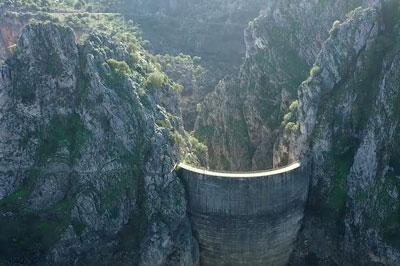 Foto aérea del pantano