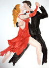  Caricatura Bailando un tango