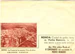 Sobre oficial de las fiestas de Pedro Romero en el año 1954