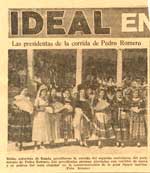 Recorte del periódico Ideal de Granada en el que vemos las goyescas antes del inicio de la corrida
